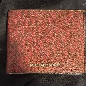Michael Kors Burgundy Leather Card Holder